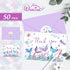 50 4 6 Inch Whaline Pcs Mermaid Thank You Cards Greeting Cards Purple Glitter Boxed Blank Note Card with Envelope