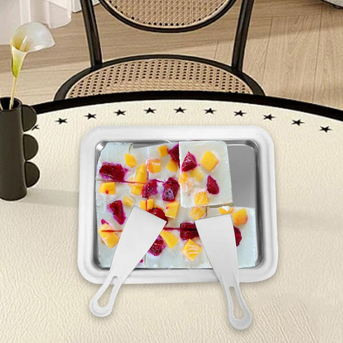 SiaBiced Frozen Instant Cream Maker Roll Ice Cream Maker Homemade Stainless Steel Yogurts Machine Cold Pan Plate