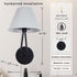 Generic Modern White Linen Wall Sconce, Handcrafted Wall Mounted Lamp with Double-Angle Arm, Hardwired Light Fixture