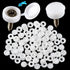 PAGOW 50 Pcs White Plastic Hinged Screw Cover Caps, Fold Snap Washer Flip Tops for Protection
