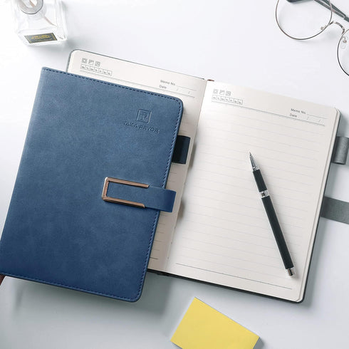 Ruled Journal Notebook, Hardcover Magnetic Clasp Cover, Personal Professional Lined Notebooks, Medium 5.7 x 8.3 inches,