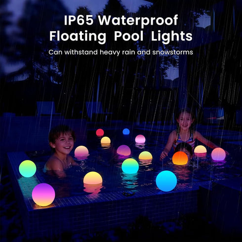 3-inch 16 IP65 1 Pack LOFTEK Rechargeable LED Ball Lights, Sphere Night Light, RGB Color Glowing Mood Lighting