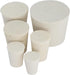 White Tapered Solid Rubber Stopper, Size 3# 0.9x0.7x1inch / 23x17x26mm, 10 per Package