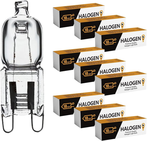 12Vmonster 10 Pack Q20/G9/CL/120V G9 20 120 T4 Bulb Crystal Clear Lense JCD Watt Volt JD Type Halogen House Hold Light