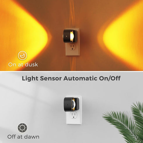 2 Pack L LOHAS LED Night Light Projector, Color Changing Night Light Plug into Wall, Dusk to Dawn Sensor, Rotating