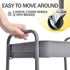 TOOLF 3-Tier Rolling Cart, Metal Utility Cart with Lockable Wheels, Easy Assembly for Office, Kitchen, and More