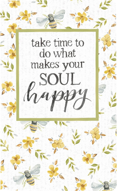 Primitives by Kathy Take Time To Do What Makes Your Soul Happy Bee Themed Double Sided Notebook by Primitives by Kathy