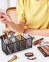 QYH Pencil Holder with 4 Compartments, Metal Mesh Storage Cup for Office Desk Accessories, Makeup Brushes