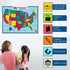 United States Map Laminated Poster, Double-Sided Educational Poster for Kids/Adults, 18 x 24 inch Waterproof Map