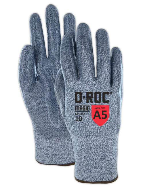 MAGID Heat-Resistant Work Gloves, Size 8/M, ANSI Cut Level A5, Silicone Coated for Glass Handling