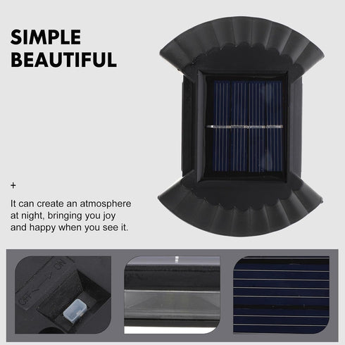 8 Luxshiny Solar Powered Outdoor Wall Light with Warm LED Lights Waterproof Garden Wall Lamp for Yard Fence