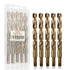 Luckyway 5-Piece 1/2" M35 Cobalt Drill Bits Set, Jobber Length for Hard Metal and Wood