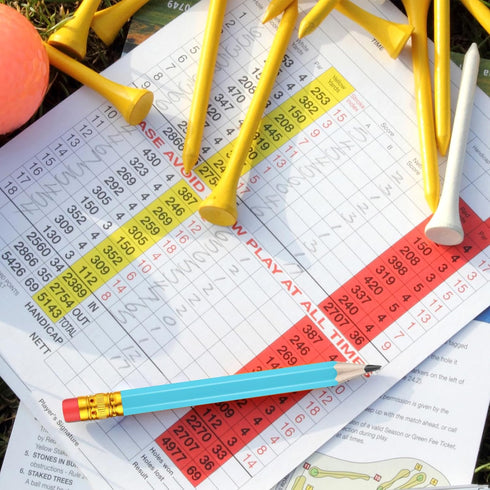 Outus 144 Pieces Light Blue Golf Pencils - HB Half Pencils with Eraser - 3.5 Inch Mini Pencils for Kids Baby Shower