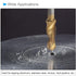Combination Drill and Tap Bit, M4 x 0.7 Thread Size, Titanium Coated High Speed Steel Long Tools for Aluminum