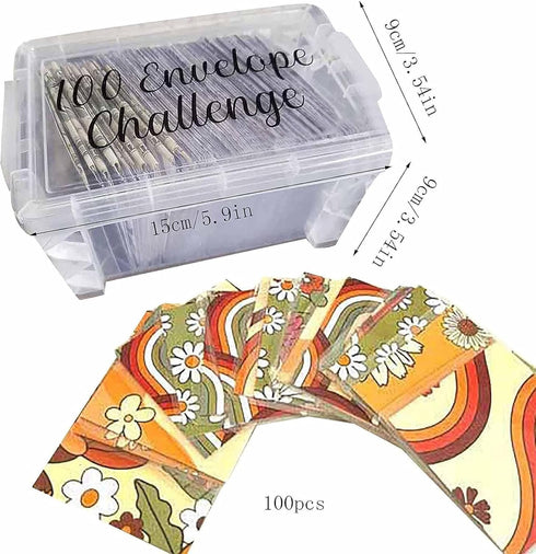 LOBALU 100 Set, $10,000 (1) Envelope Challenge Box Easy And fun Way To Save Money, Envelopes Money Saving Challenge