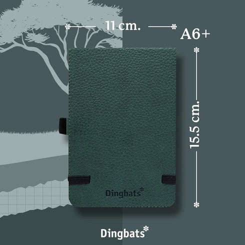 Dingbats* Wildlife A6 Small Reporter Notebook - PU Leather Hardcover, Pocket, Elastic Closure, Pen Holder, Bookmark