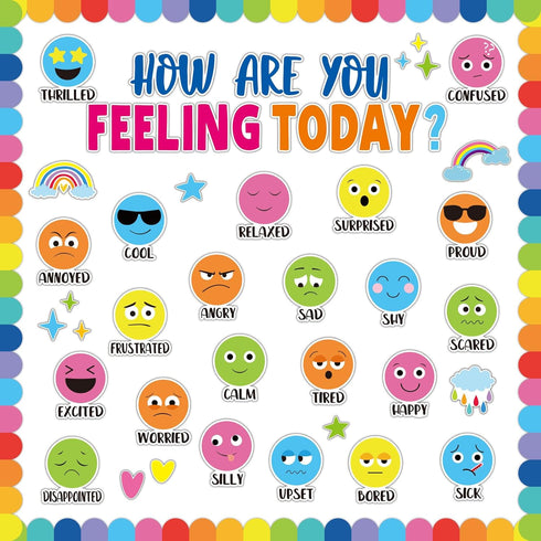 Feeling Bulletin Board Set for Classroom Decor - How are You Feeling Today Posters, Emotion Cutouts, Feeling Chart for