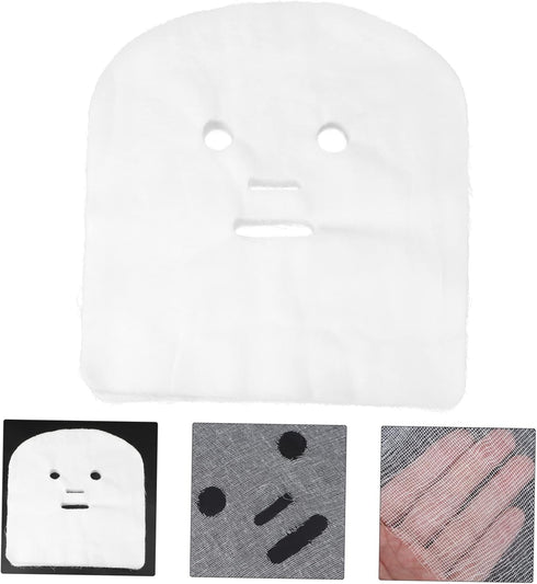 100Pcs VICASKY White Cotton Face Gauze for Beauty Salon and Breathable Facial Masks Precut for Skin Care