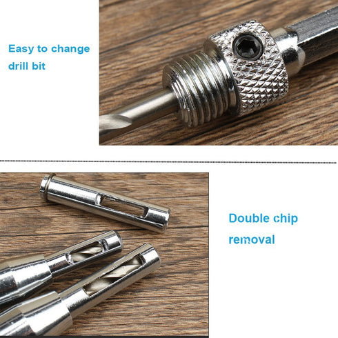 4Pcs Door Self-centering Hinge Drill, Window Hole Opening Center Drill Bit Hole Puncher Woodworking Tools
