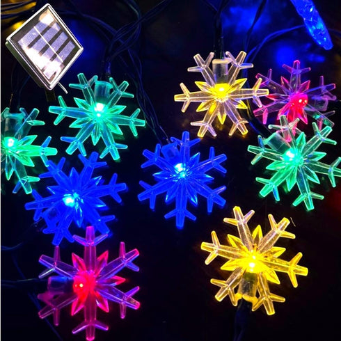 Inngree 20 30 8 Solar Christmas Lights Outdoor Waterproof Decorations Ft LED Snowflake String Fairy Lights
