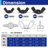 Usdrwam 50PCS 3 M6 M8 M10 Size Metric Wing Nuts Assorted kit, Zinc Plating-Black Wing Nuts Butterfly Fasteners, Hand