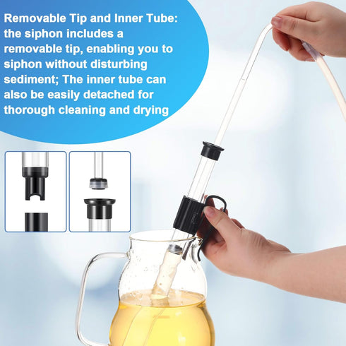 6 Teenyyou Auto Siphon Mini and Triple Scale Hydrometer, Feet of Food Safe Tubing & Clamp and Plastic Test Jar, Brix