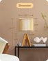 14.17" E26 EDISHINE Small Table Lamp, Wood Tripod Bedside Lamp, Natural Wood-Colored Hollow & White PVC Shade, Base
