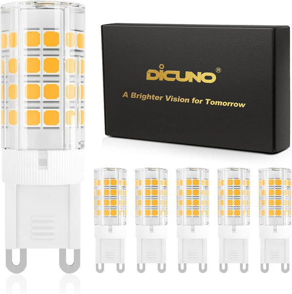 DiCUNO G9 LED Light Bulb 4W, 40W Halogen Replacement, Warm White 3000K,