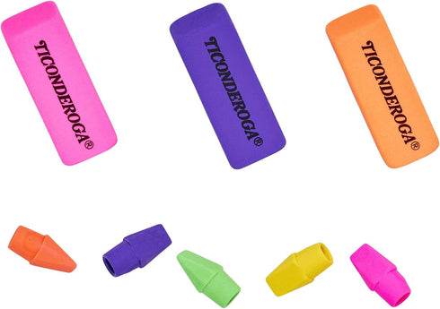 Ticonderoga Erasers, Neon, 15 Count (Pack of 8) (38931SP)