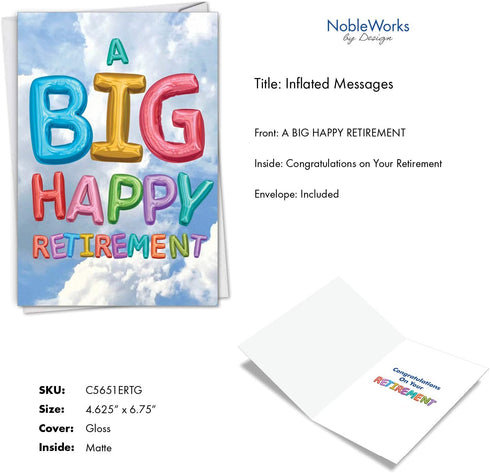 The Best Card Company Happy Retirement Card with Envelope - Farewell Greeting (Not 3D or Raised) C5651ERTG
