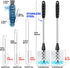 6 Pack Set, 14" 3 3-in-1 Holikme Bottle Brush Long Handle Stainless Steel Bottle Cleaner Brush, Straw Brushes, Bottle