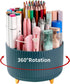 Desk Pencil Pen Holder, 5 Slots 360° Degree Rotating Organizer for Desk, Cute Pencil Cup for Office, Dark Green