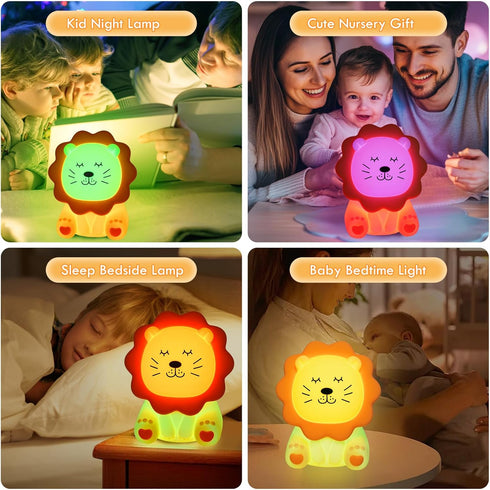 Nawchedo 7 3 Dimmable, Night Light for Kids, Colors Soft Silicone Kids Night Light with Level Rechargeable Anti-glare