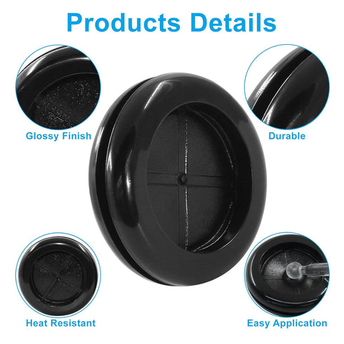 Dijedev 1-3/16 inch 1-1/2 inch Grommets 6Pcs Grommet ID x Drill Hole Dia Rubber for Wiring, Double Sided Rubber Plugs