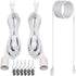 JACKYLED Extension Hanging Lantern Cord Cable 2-Pack 20ft UL 360W with E26