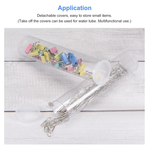 MECCANIXITY Clear Storage Tube, Small Plastic Round Tubing with Caps, Rigid Bottle Container 26x28x300mm/12 Inch for