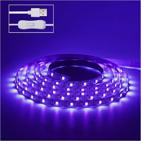 6.6FT/2M LED Black Light Strip - 120 Units LED UV Wick 395-400nm,