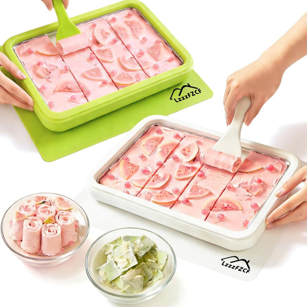 LzzzFZCF 2 Pack Rolled Ice Cream Maker - DIY Instant Cold Plate Set