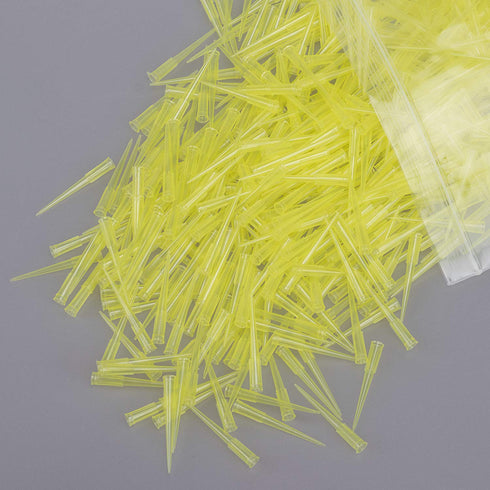OIIKI 200ul Pipette Tips, 1000pcs Clear Yellow Universal Liquid Pipettor Tips, DNase/RNase Free Disposable for