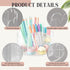 Lerheedi 9 360 Scalloped Acrylic Pencil Holder Desk Organizer with Compartments Degree Rotating Pencil Organizer