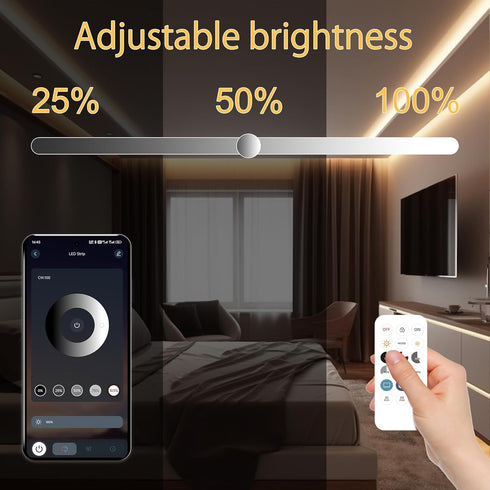 9.84ft 24V 2700K Dimmable AXMOTUT Smart COB LED Strip Lights, Warm White LED Light Strips, High Bright LED tape light