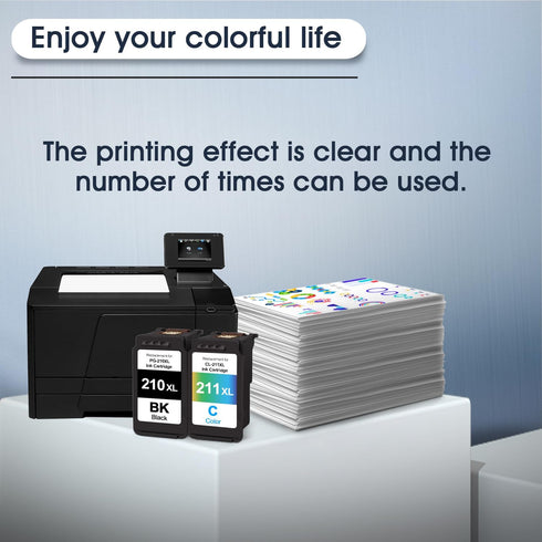 Replacement Ink Cartridges 210XL 211XL for Canon PG-210XL CL-211XL Pixma IP2702 MX410 MP495 MP230 MP240 MP280