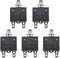 5Pcs 25A Push Button L1 Series Manual Reset Thermal Circuit Breaker, 125-250V AC, 50V DC