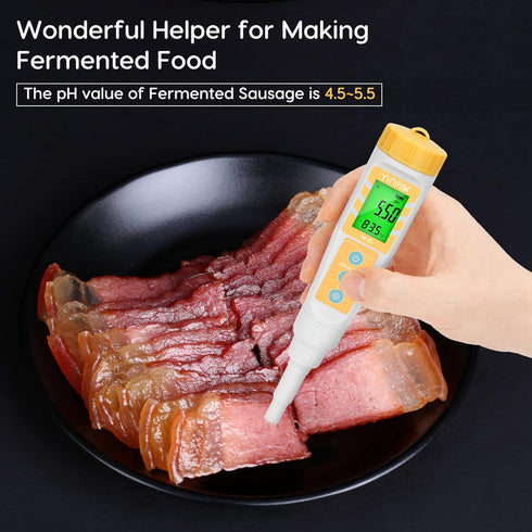 YINMIK Digital pH Meter for Food, pH Probe for Sourdough and Bread Dough, Checking The pH of Fermenting Sausages