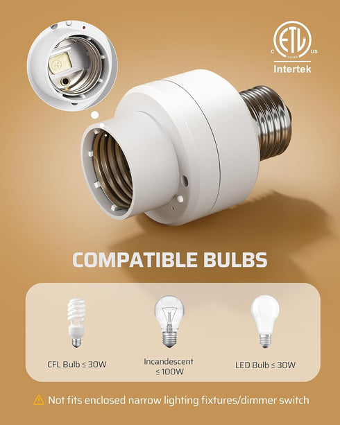 Dimmer, 100FT E26/E27 Bulbs Closet, DEWENWILS Remote Control Light Socket with Wall Mounted Wireless Light Switch