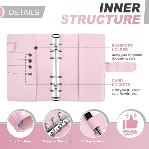 Onlyesh Budget Binder, Cash Envelopes for Budgeting, 28Pcs Budget Planner with Cash Envelopes (Shiny Pink)