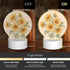 Vaelthyroewao Dimmable 3 LED Night Light Plug into Sunflower Bouquet Vintage Style Bedside Lamp Table Light for Home