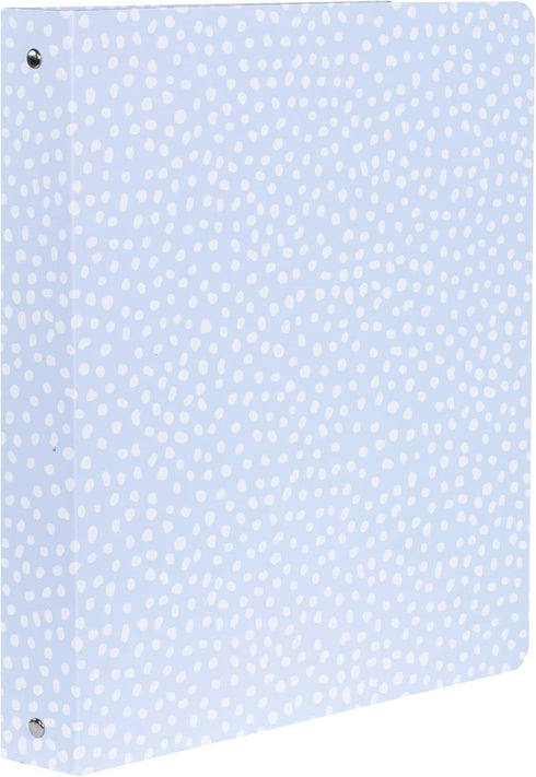 Steel Mill & Co Cute Decorative Hardcover 3 Ring Binder, 1 Inch Round Rings, Light Blue Dots, Organizer for