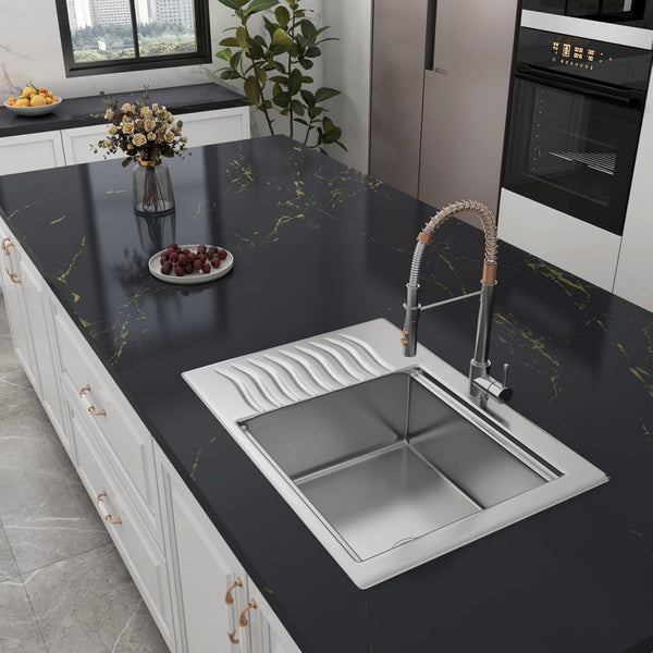 YENHOME Marble Countertop Peel and Stick 17.7"X118" - Waterproof Grey Gold Contact Paper for Bathroom Kitchen