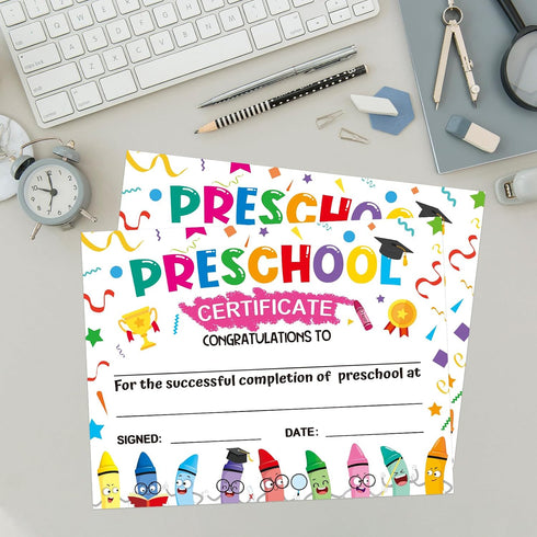 AUGTHEEP 35 8.5 11 Inches Pcs Preschool Diploma for Kids Preschool Graduation Award Certificate for Kids Certificates